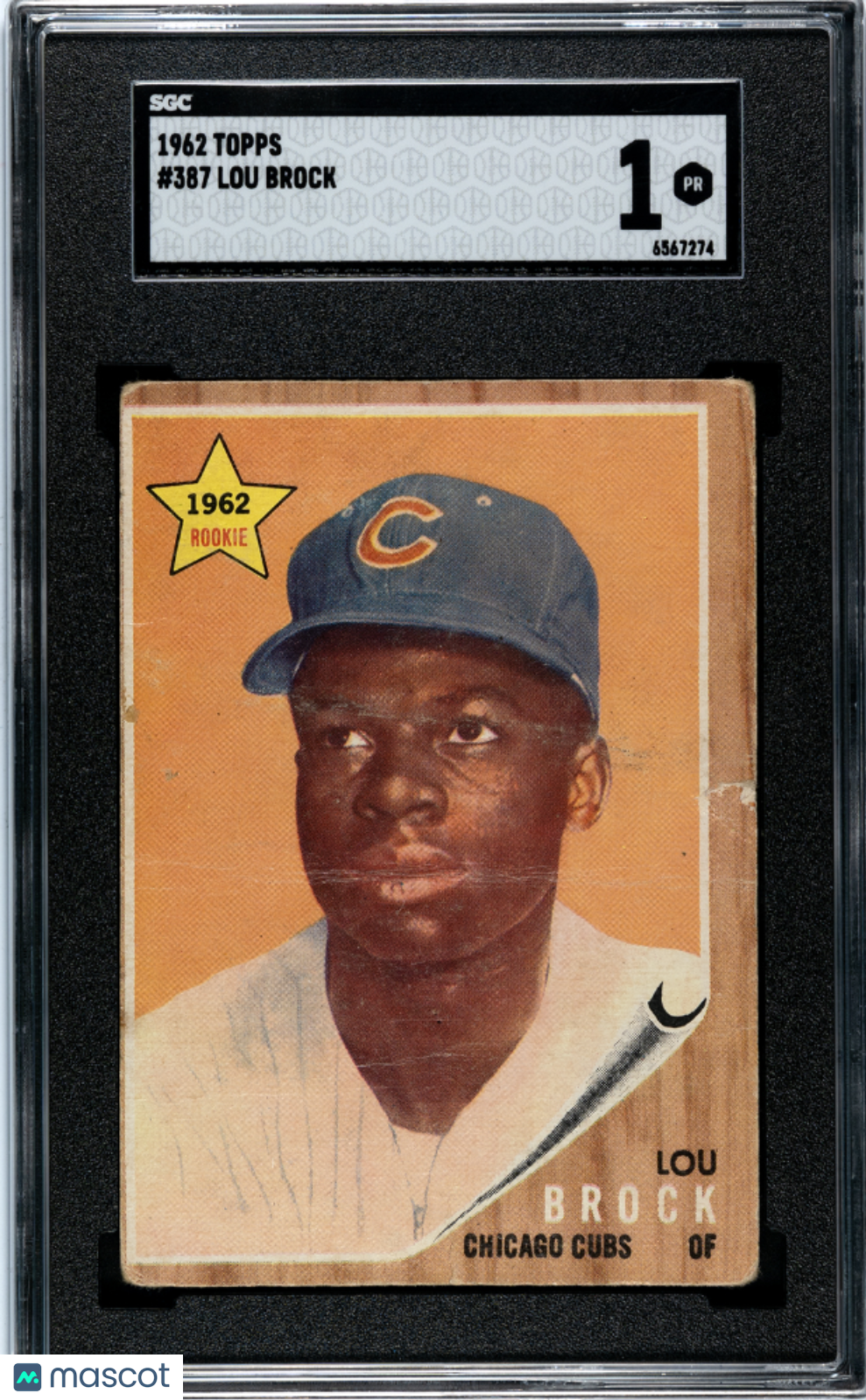1962 Topps Lou Brock #387 SGC 1