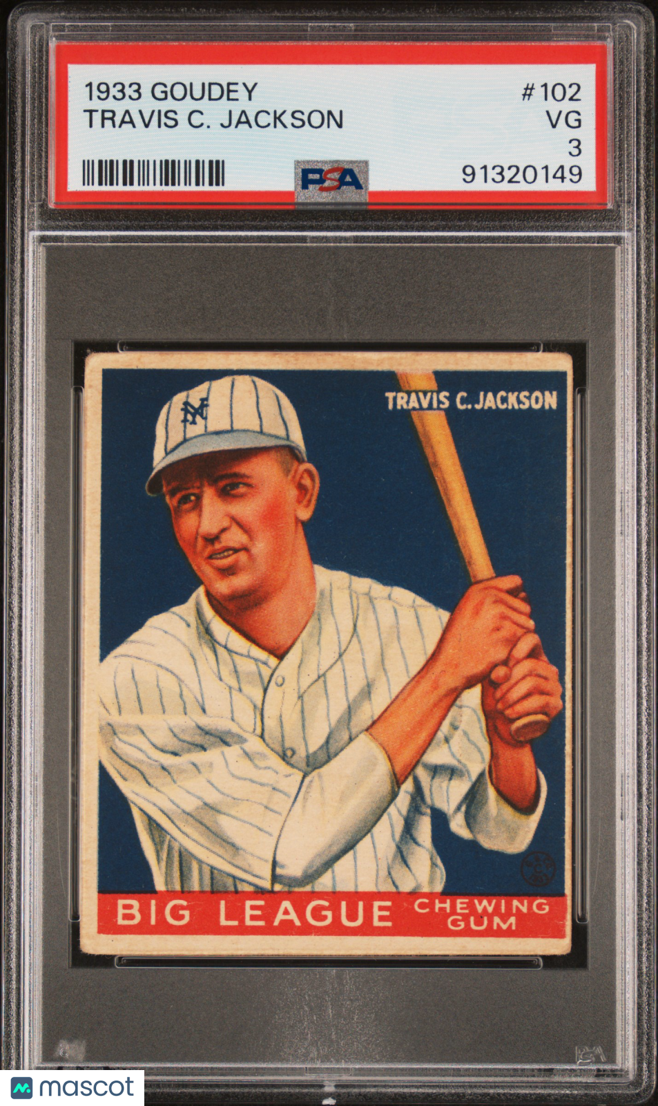 1933 Goudey Travis C. Jackson #102 PSA 3