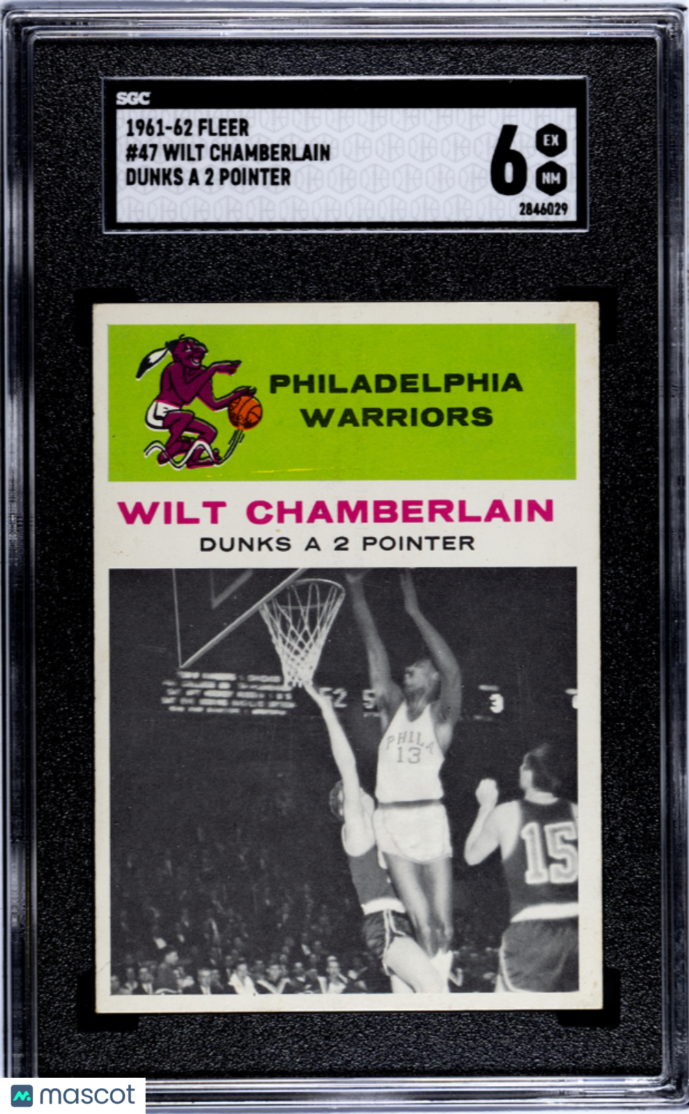 1961 Fleer Wilt Chamberlain #47 Dunks A Pointer SGC 6