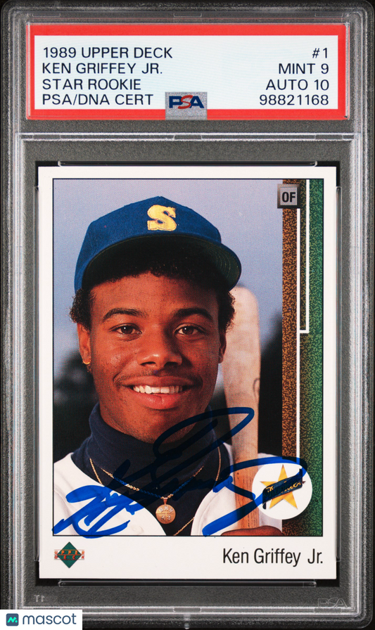 1989 Upper Deck Ken Griffey JR. #1 Star Rookie PSA 9 Auto 10