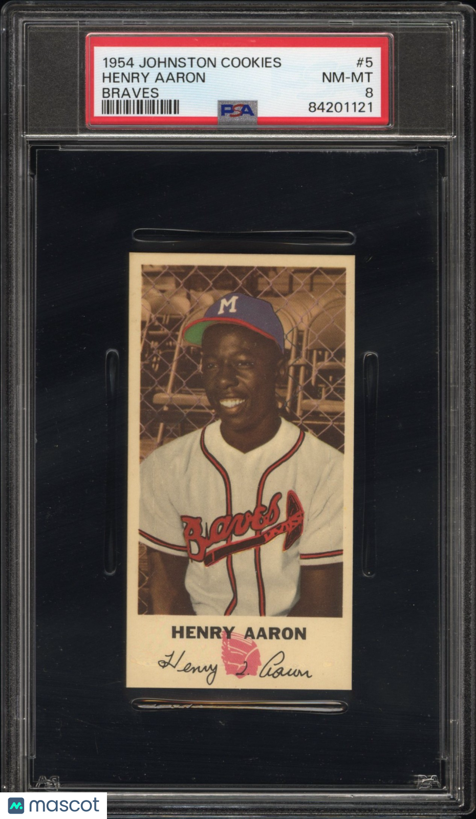 1954 Johnston Cookies Braves Henry Aaron #5 PSA 8