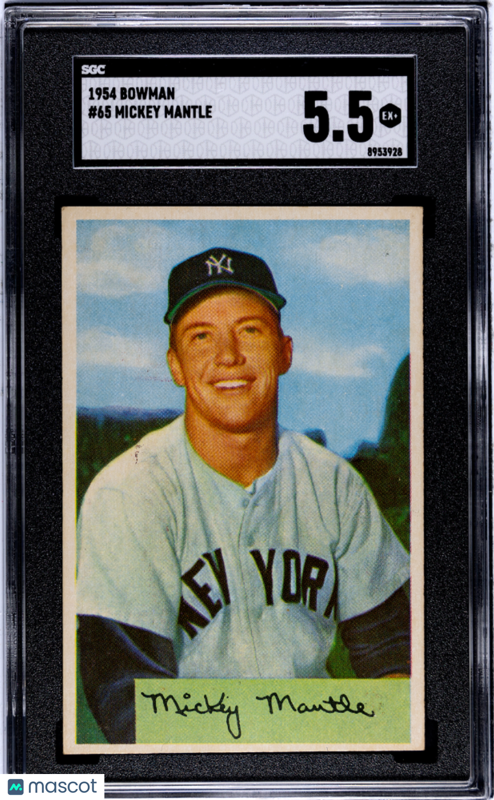 1954 Bowman Mickey Mantle #65 SGC 5.5