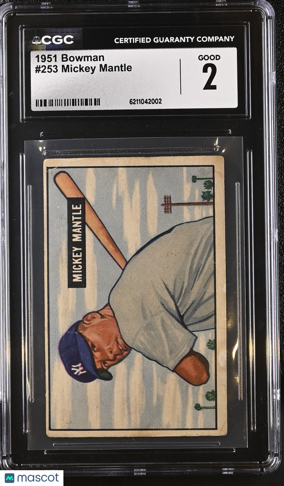 1951 Bowman Mickey Mantle #253 CGC 2