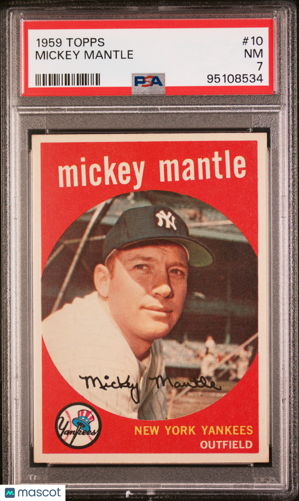 1959 Topps Mickey Mantle #10 PSA 7