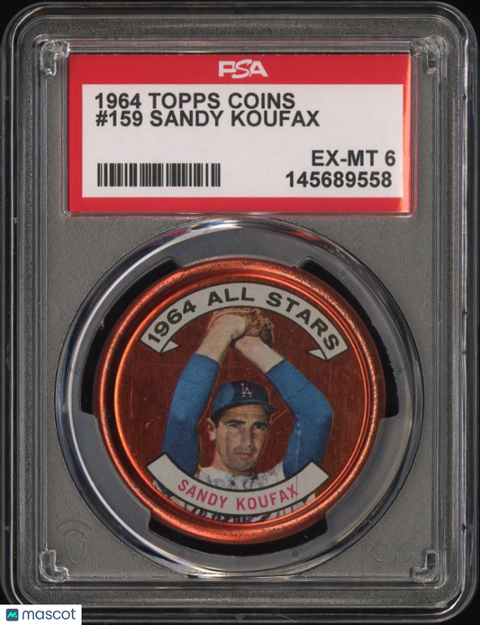 1964 Topps Coins Sandy Koufax #159 PSA 6