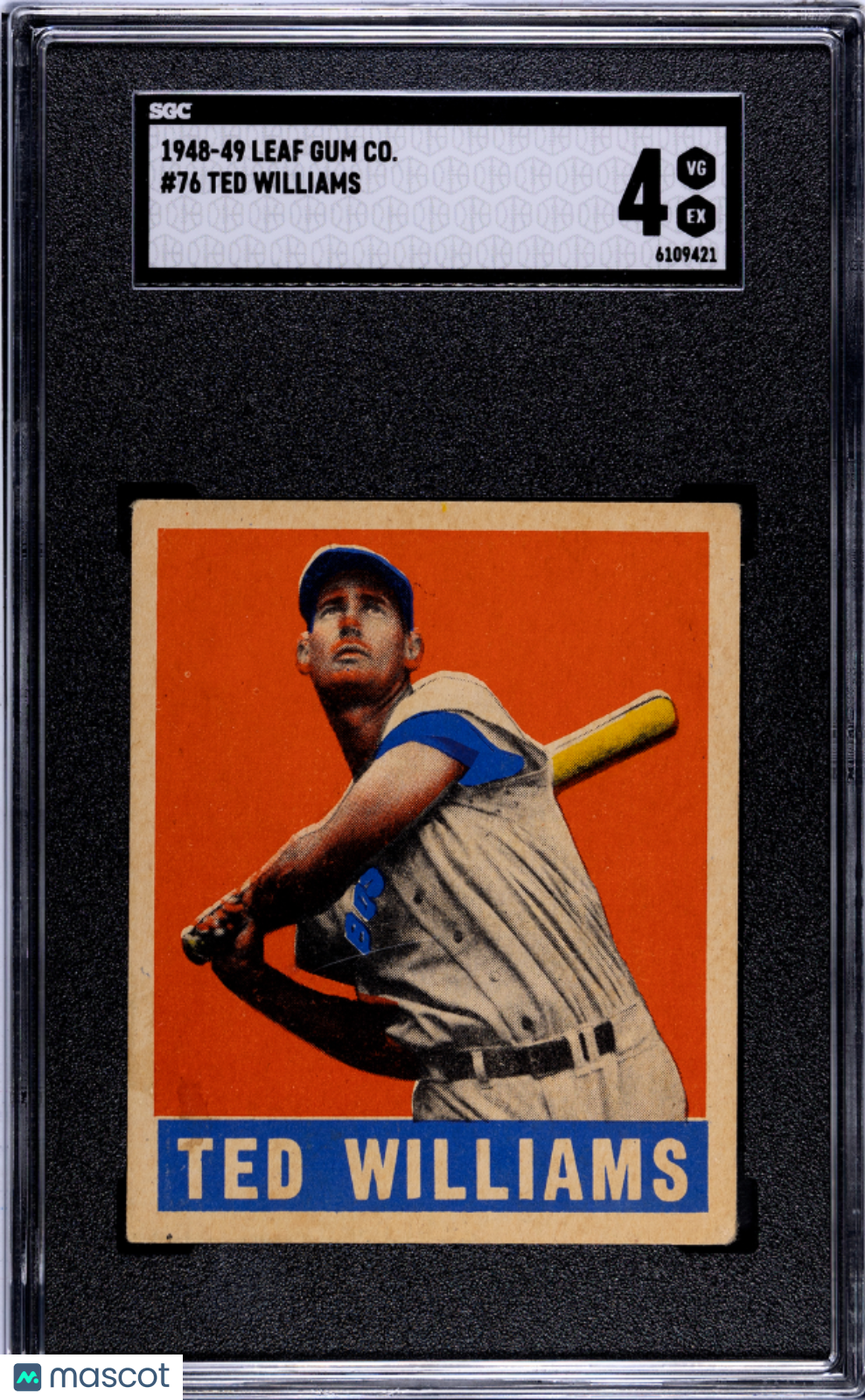 1948 Leaf Gum Co. Ted Williams #76 SGC 4