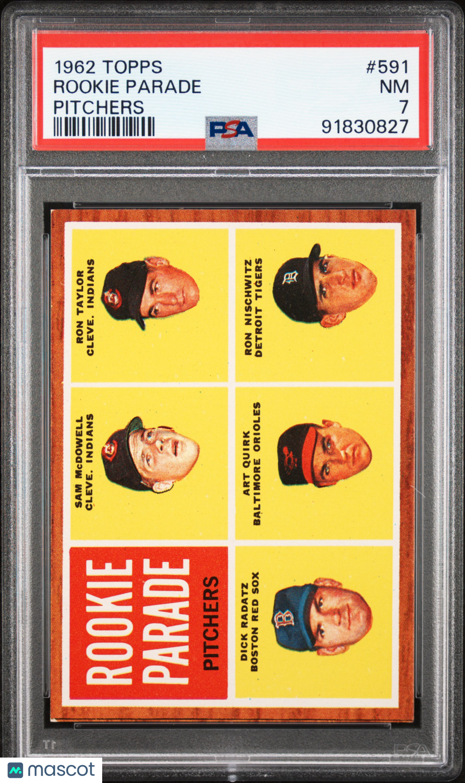 1962 Topps Rookie Parade #591 Pitchers PSA 7
