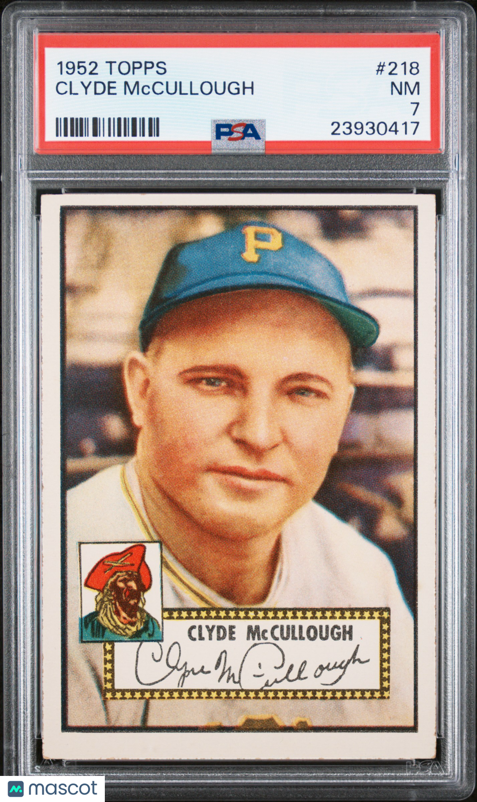1952 Topps Clyde Mccullough #218 PSA 7