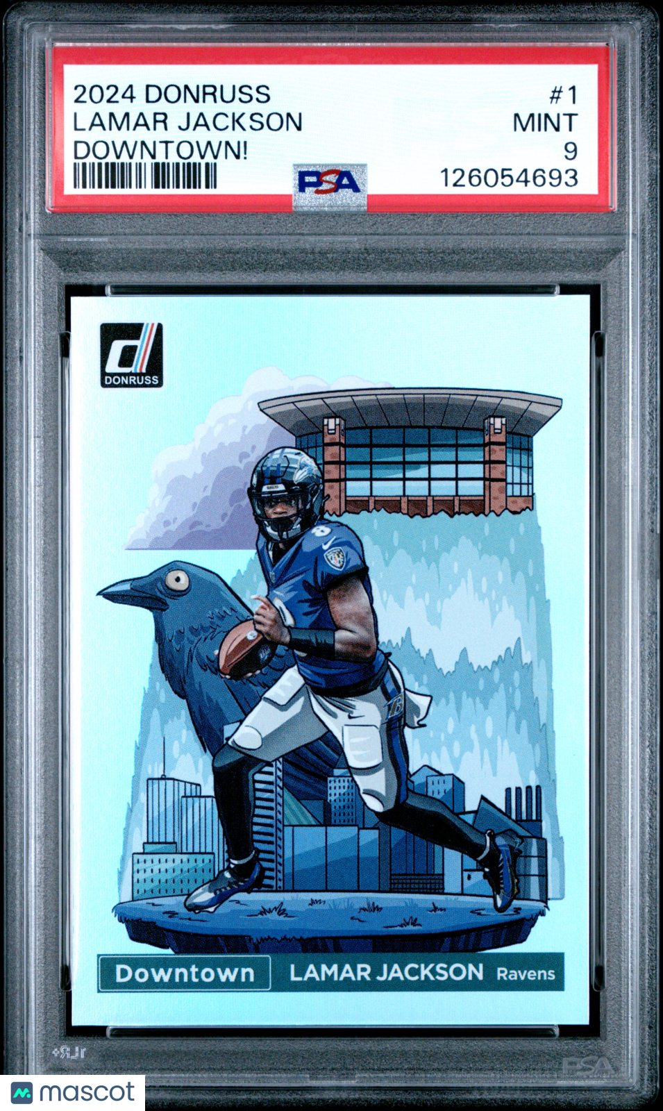 2024 Panini Donruss Downtown! Lamar Jackson #1 PSA 9