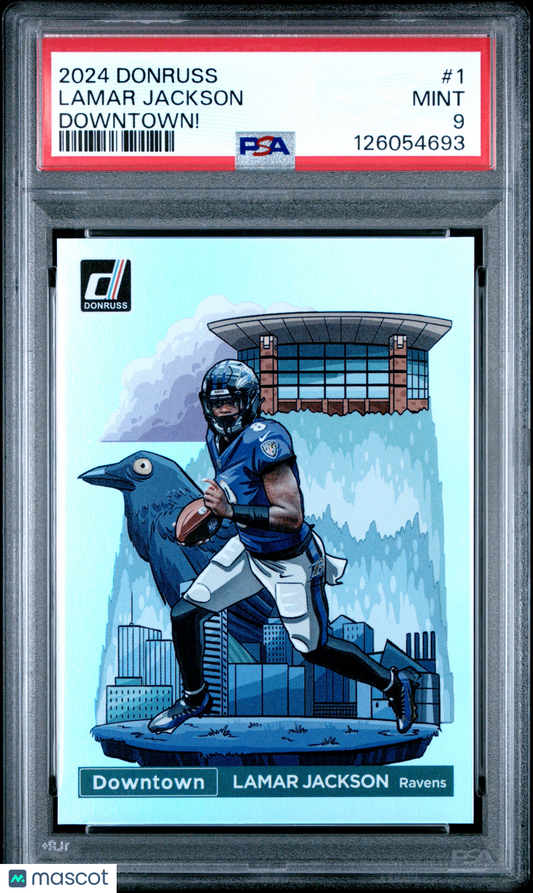 2024 Panini Donruss Downtown! Lamar Jackson #1 PSA 9