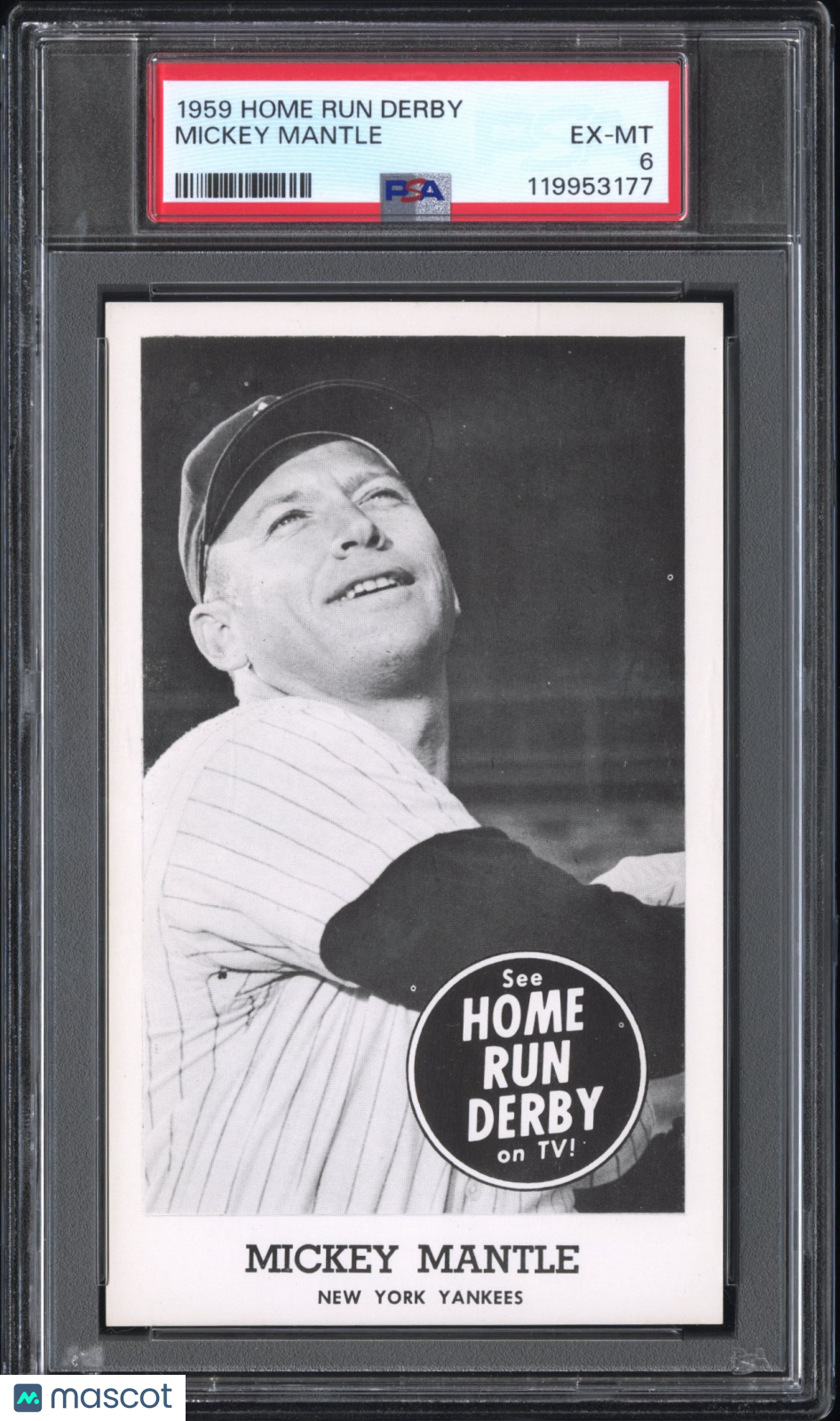 1959 Home Run Derby Mickey Mantle PSA 6