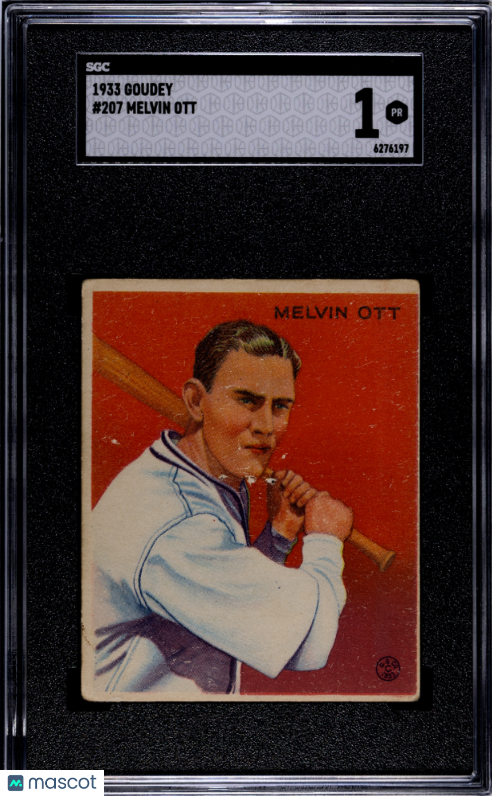 1933 Goudey Melvin Ott #207 SGC 1