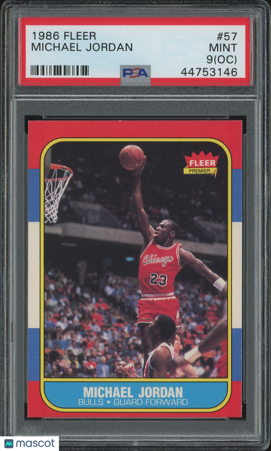 1986 Fleer Michael Jordan #57 Oc PSA 9