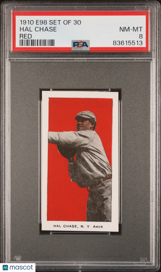 1910 E98 Set Of 30 Hal Chase Red PSA 8