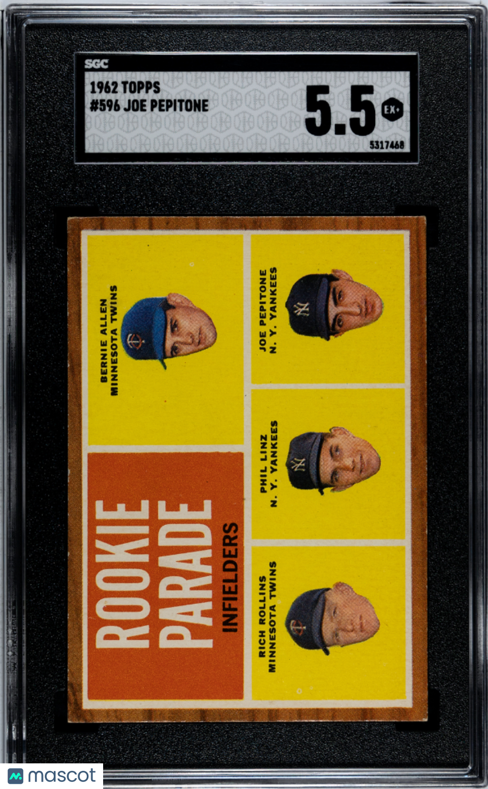 1962 Topps Joe Pepitone #596 SGC 5.5