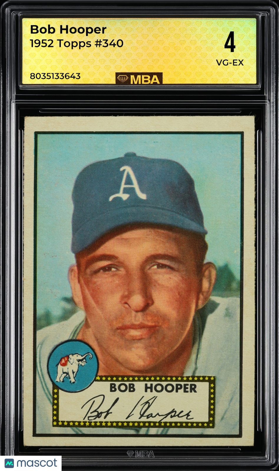 1952 Topps Bob Hooper #340 MBA 4