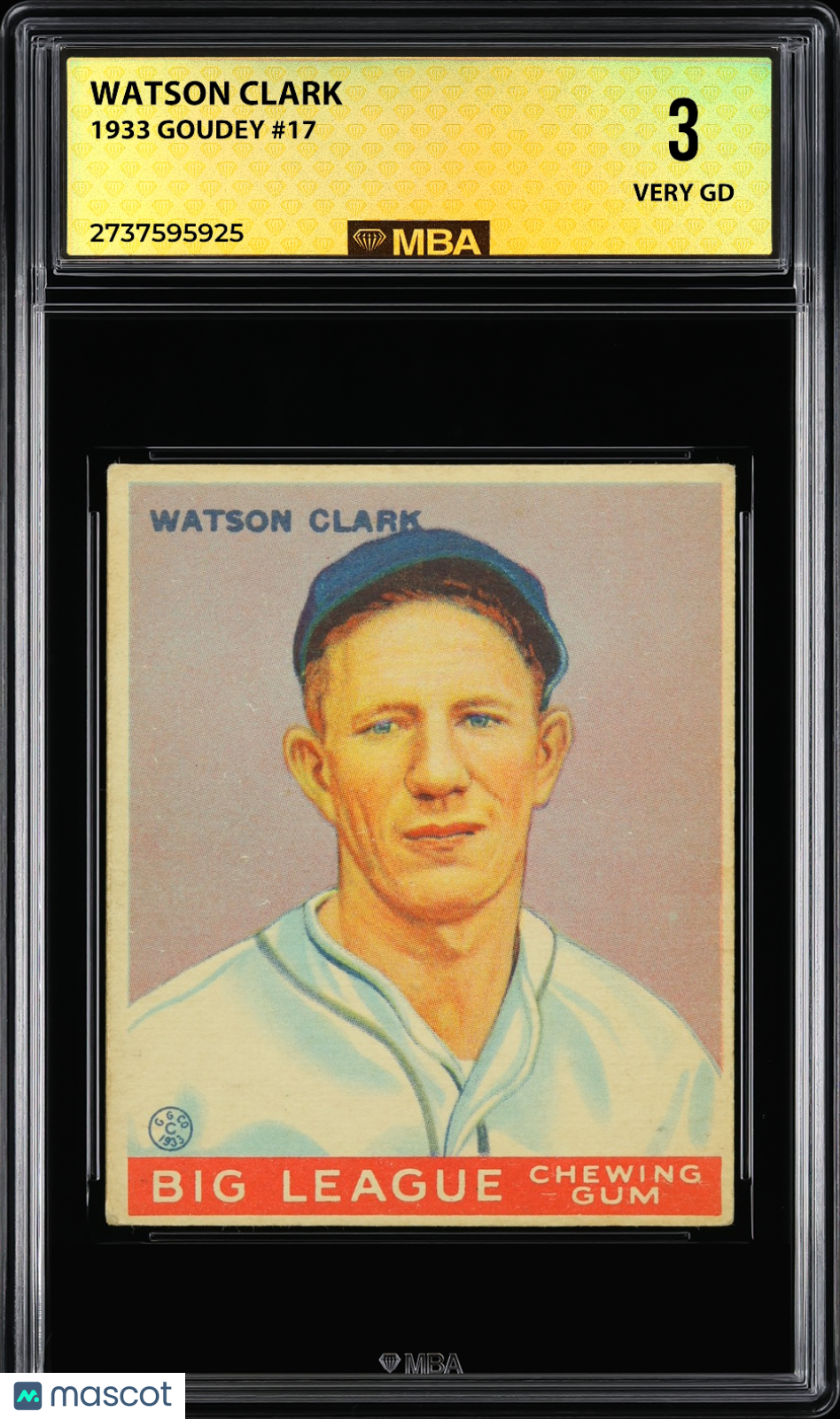 1933 Goudey Watson Clark #17 MBA 3
