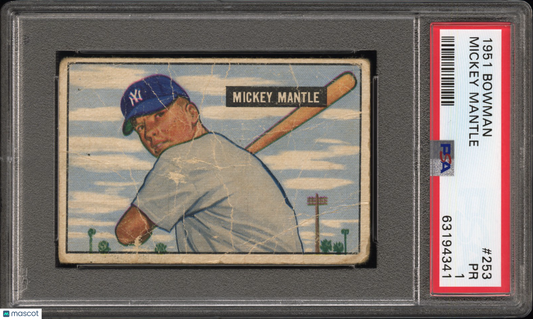 1951 Bowman Mickey Mantle #253 PSA 1