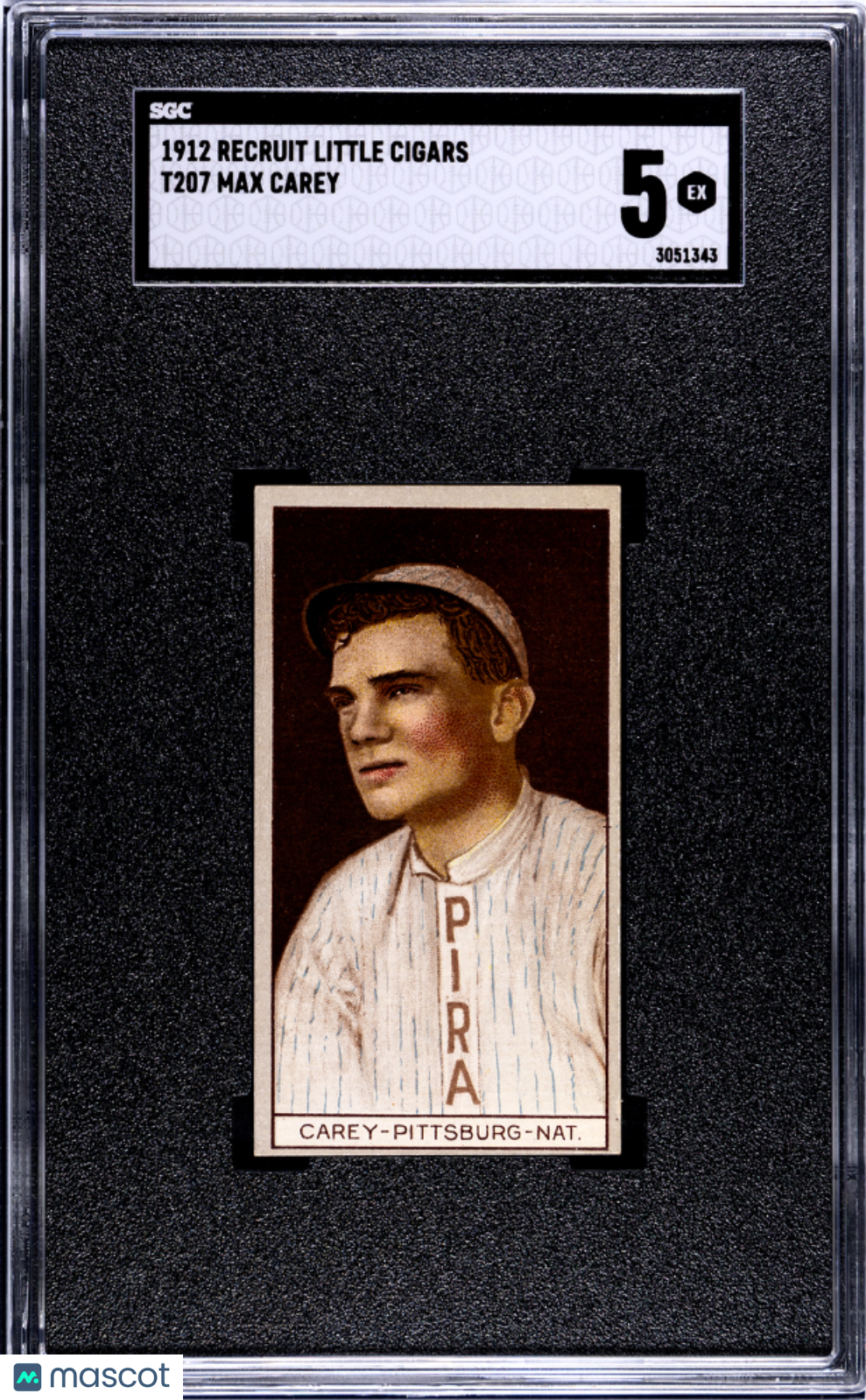 1912 Recruit Little Cigars (T207) Max Carey SGC 5
