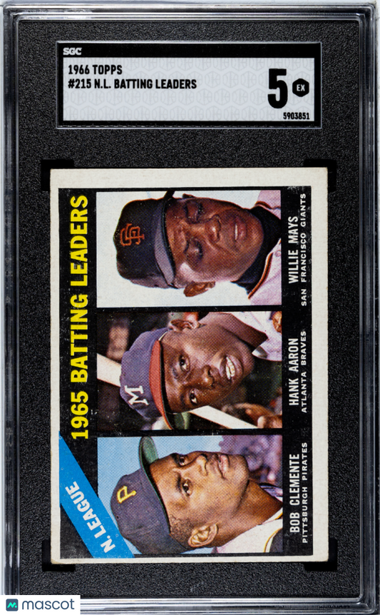 1966 Topps N. L. Batting Leaders #215 SGC 5