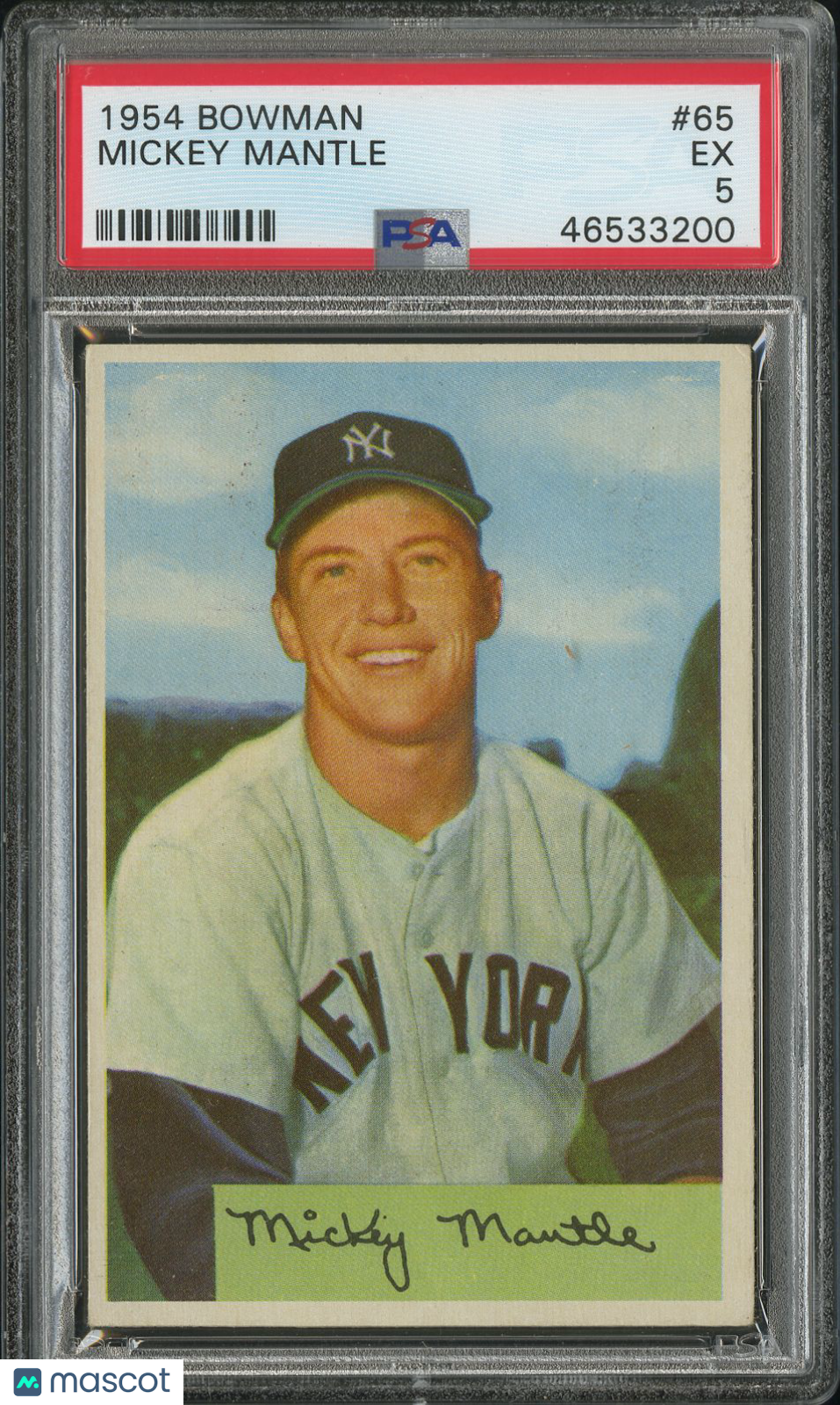 1954 Bowman Mickey Mantle #65 PSA 5