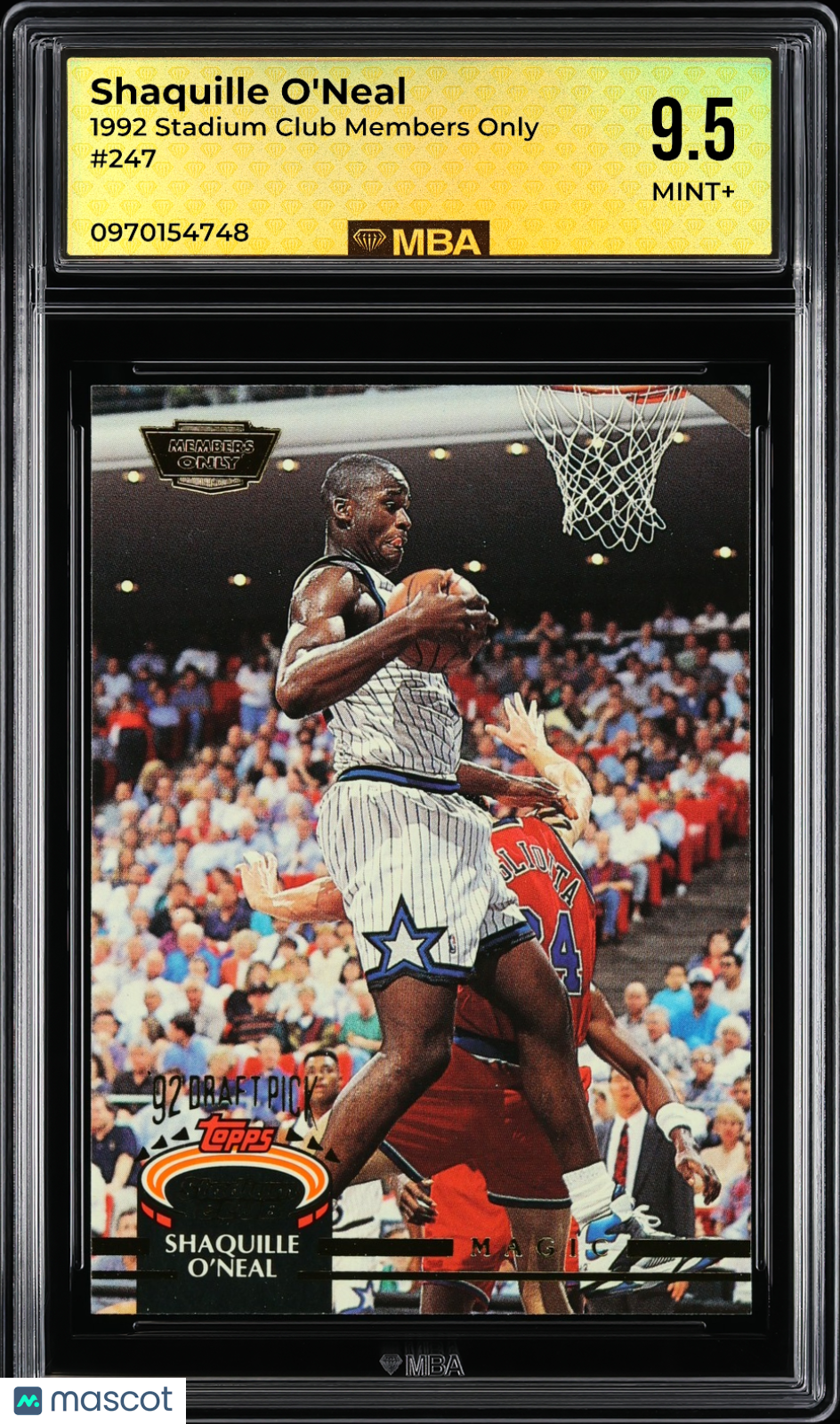 1992 Stadium Club Shaquille O'Neal #247 Members Only MBA 9.5
