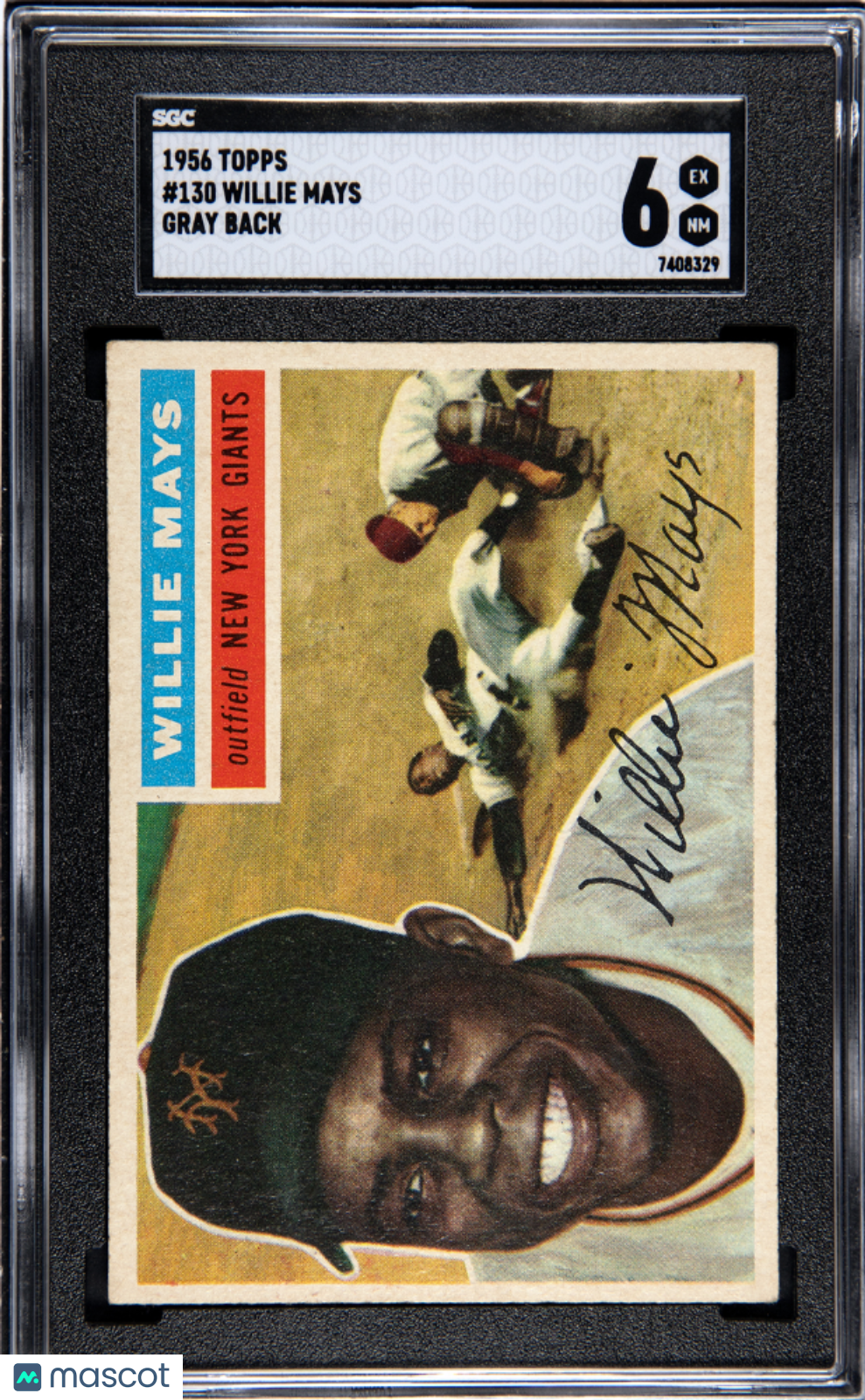 1956 Topps Willie Mays #130 Gray Back SGC 6