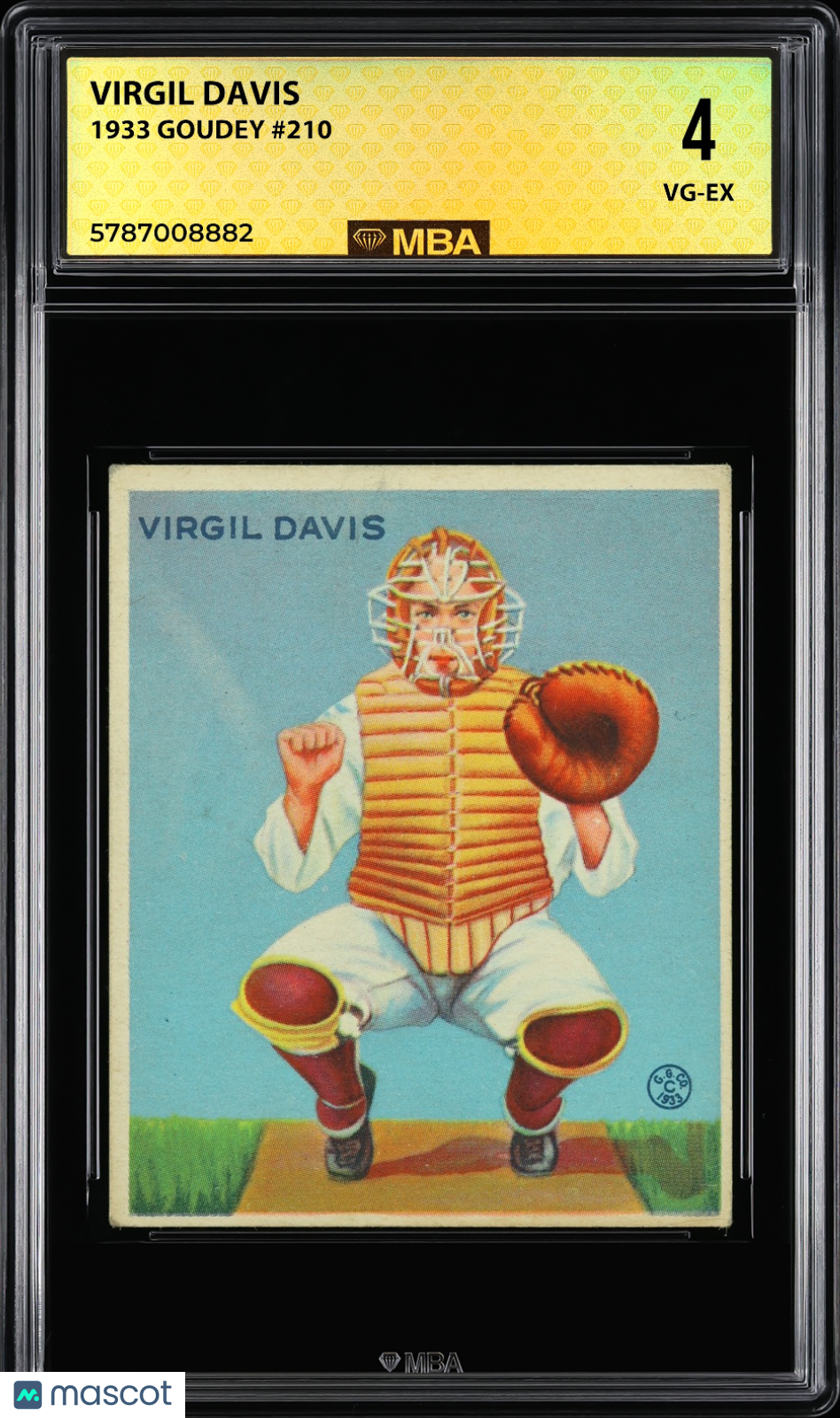 1933 Goudey Virgil Davis #210 MBA 4