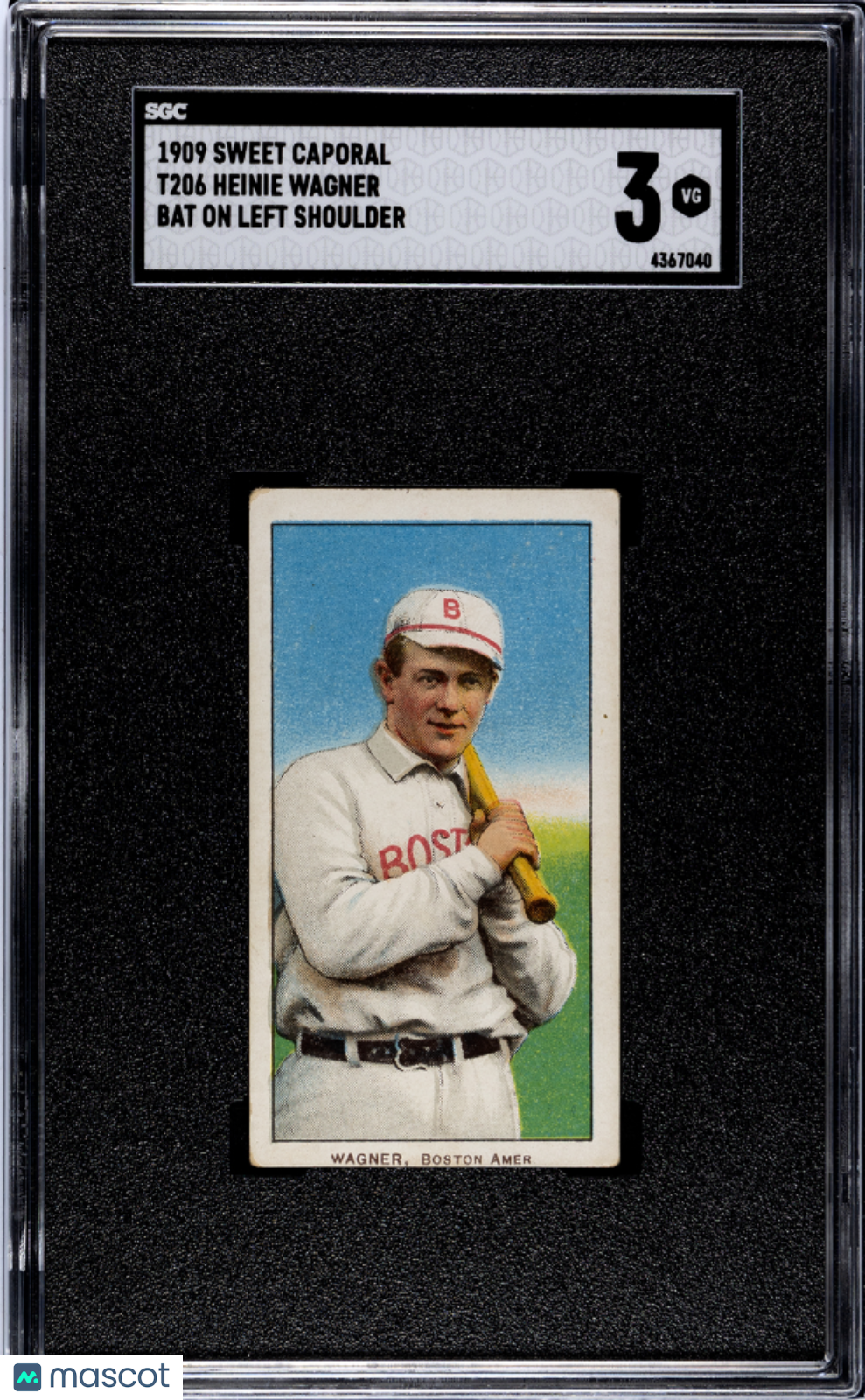 1909 Sweet Caporal (T206) Heinie Wagner Bat On Left Shoulder SGC 3