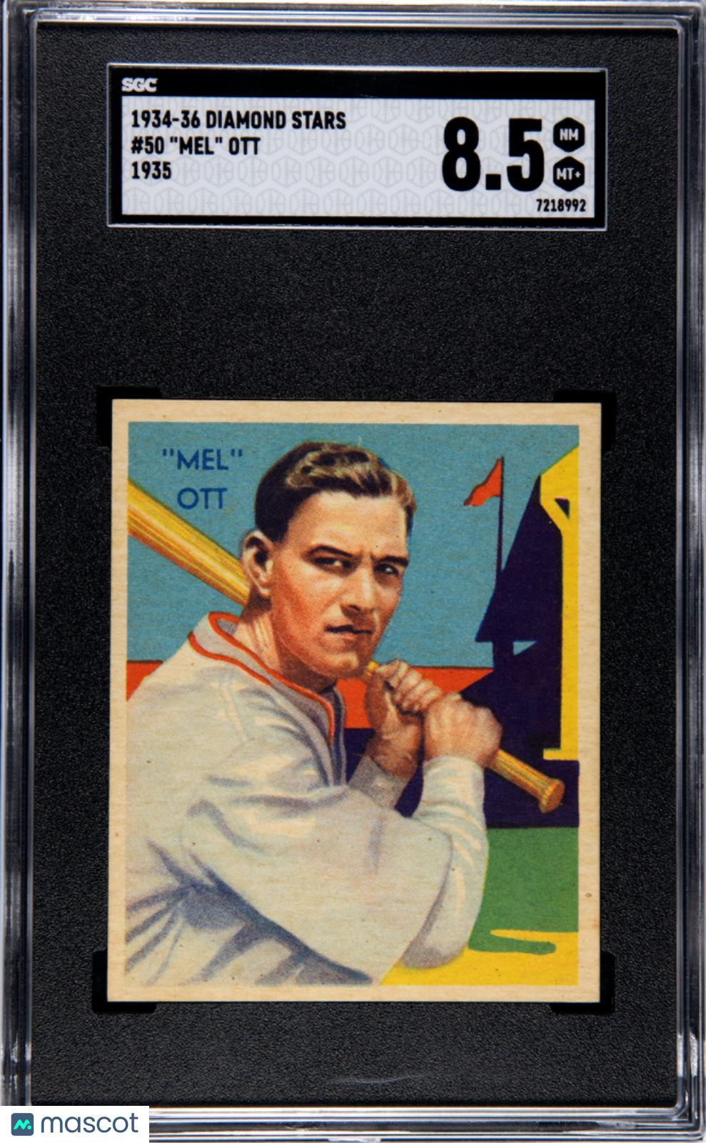 1934 Diamond Stars Mel Ott #50 1935 SGC 8.5