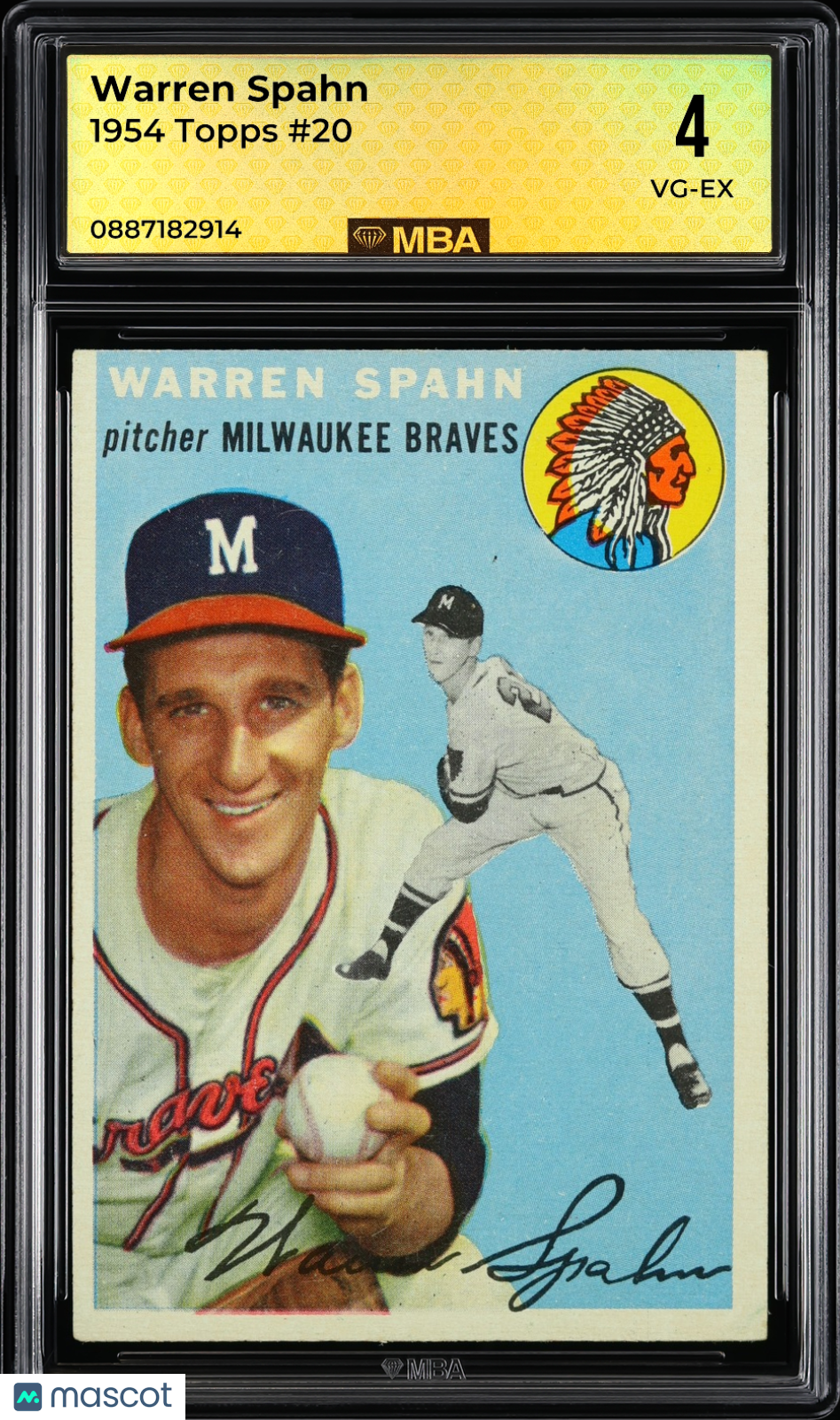 1954 Topps Warren Spahn #20 MBA 4