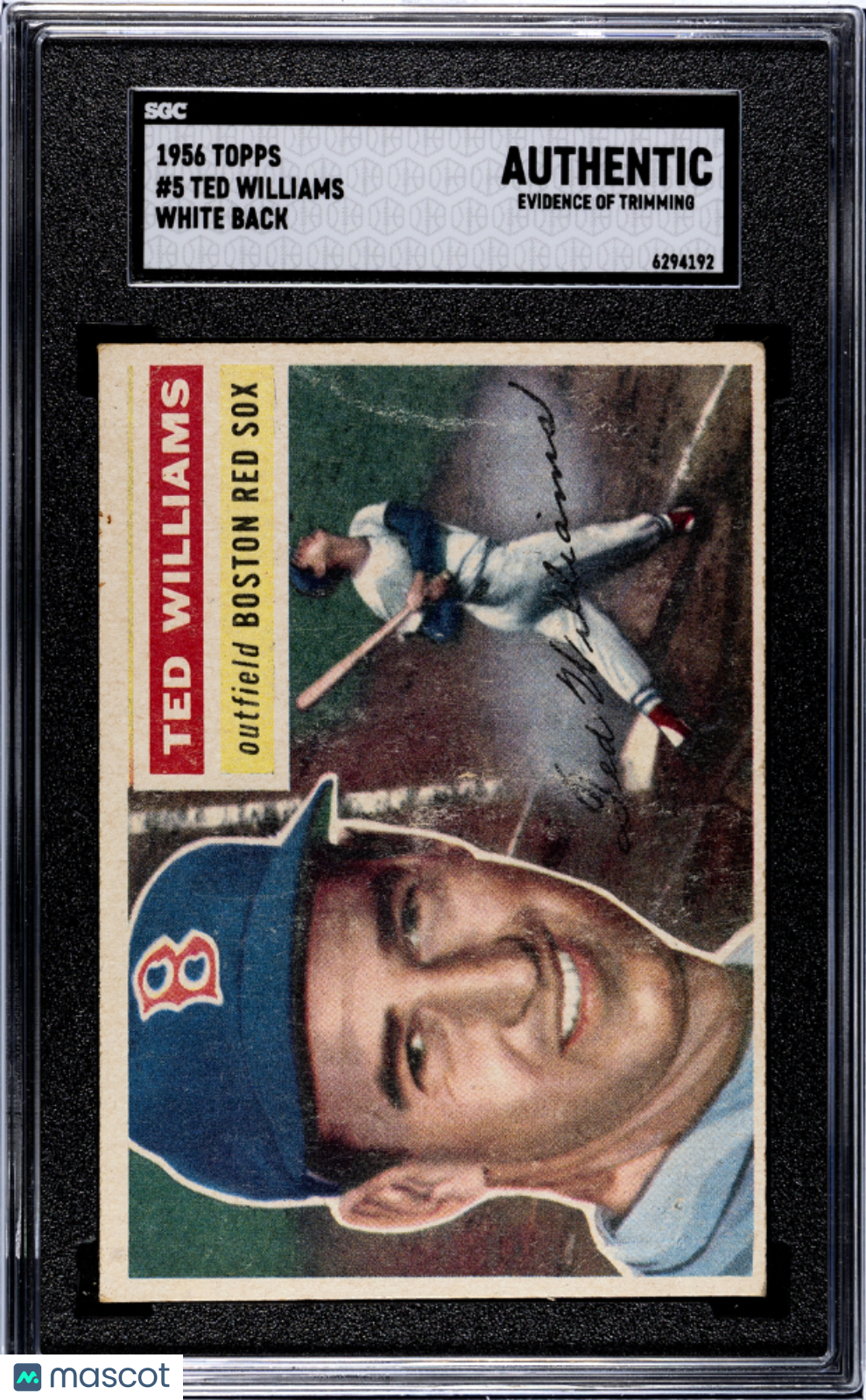 1956 Topps Ted Williams #5 White Back SGC A