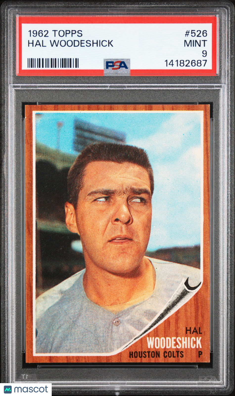 1962 Topps Hal Woodeshick #526 PSA 9