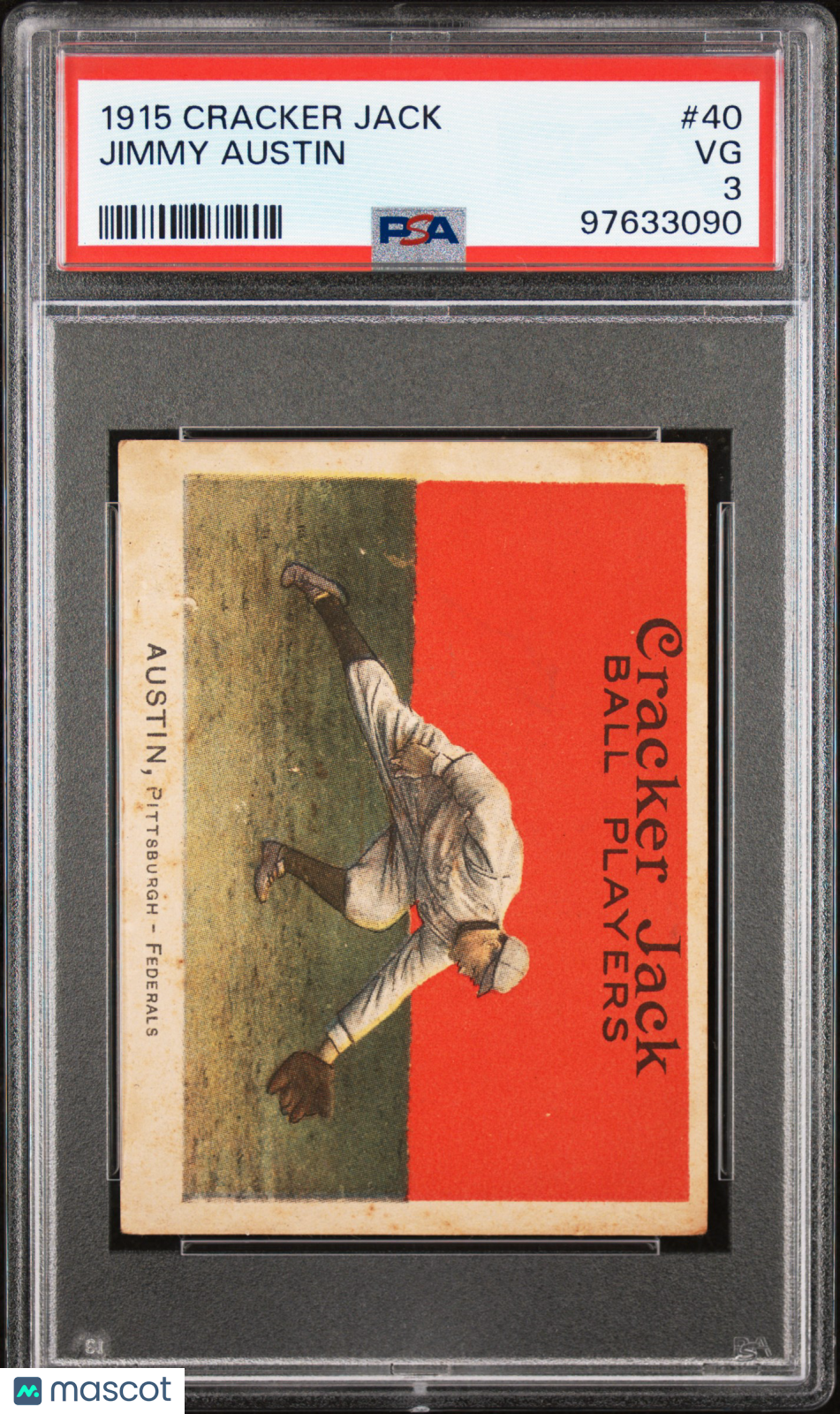 1915 Cracker Jack Jimmy Austin #40 PSA 3