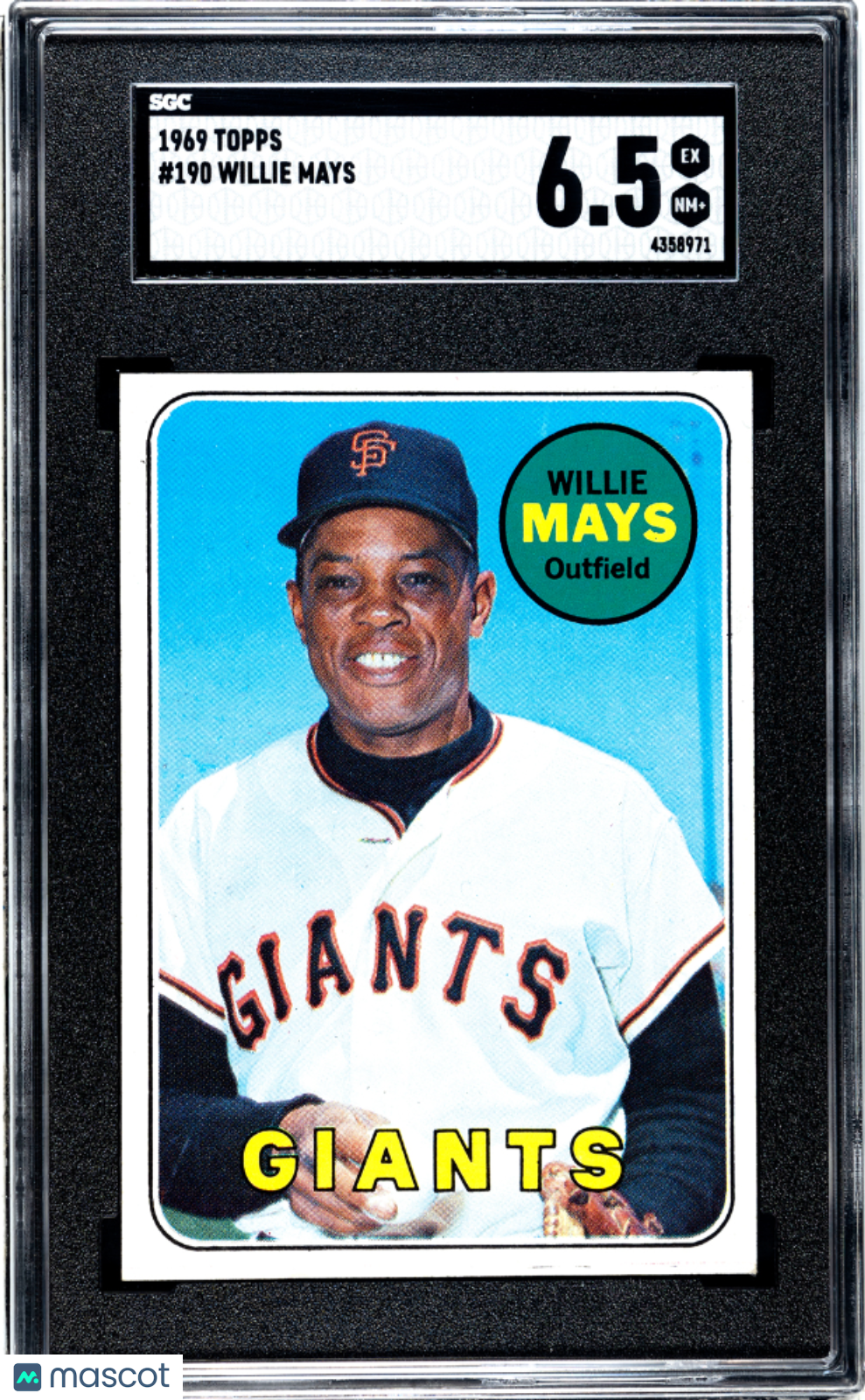 1969 Topps Willie Mays #190 SGC 6.5