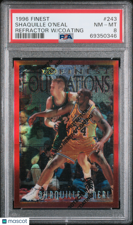1996 Finest Shaquille O'Neal #243 Refractor W Coating PSA 8