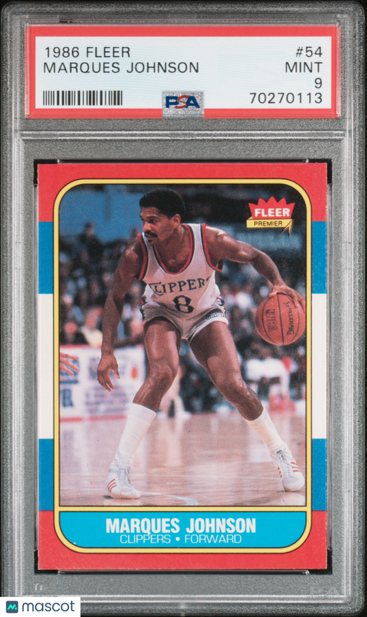 1986 Fleer Marques Johnson #54 PSA 9