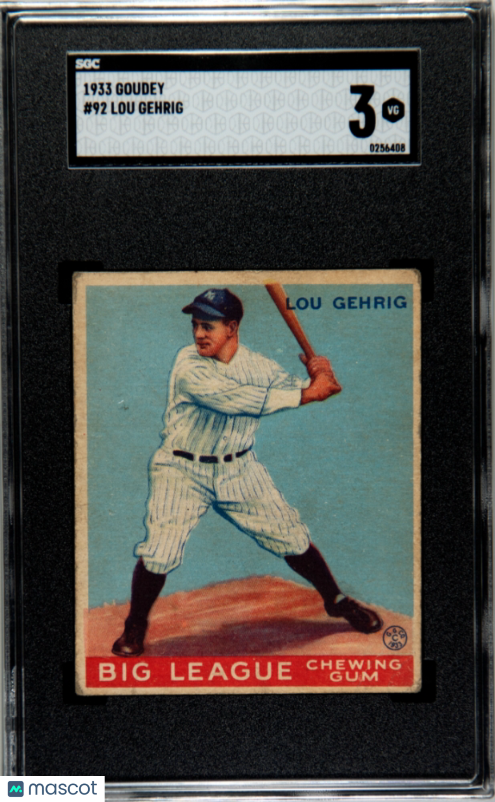 1933 Goudey Lou Gehrig #92 SGC 3