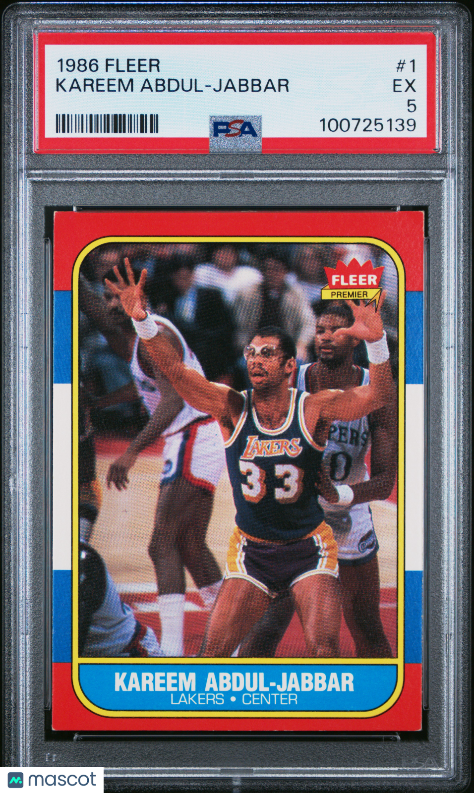 1986 Fleer Kareem Abdul-Jabbar #1 PSA 5