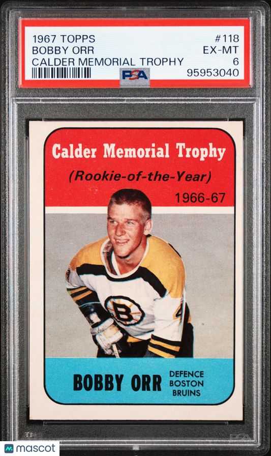 1967 Topps Bobby Orr #118 Calder Memorial Trophy PSA 6