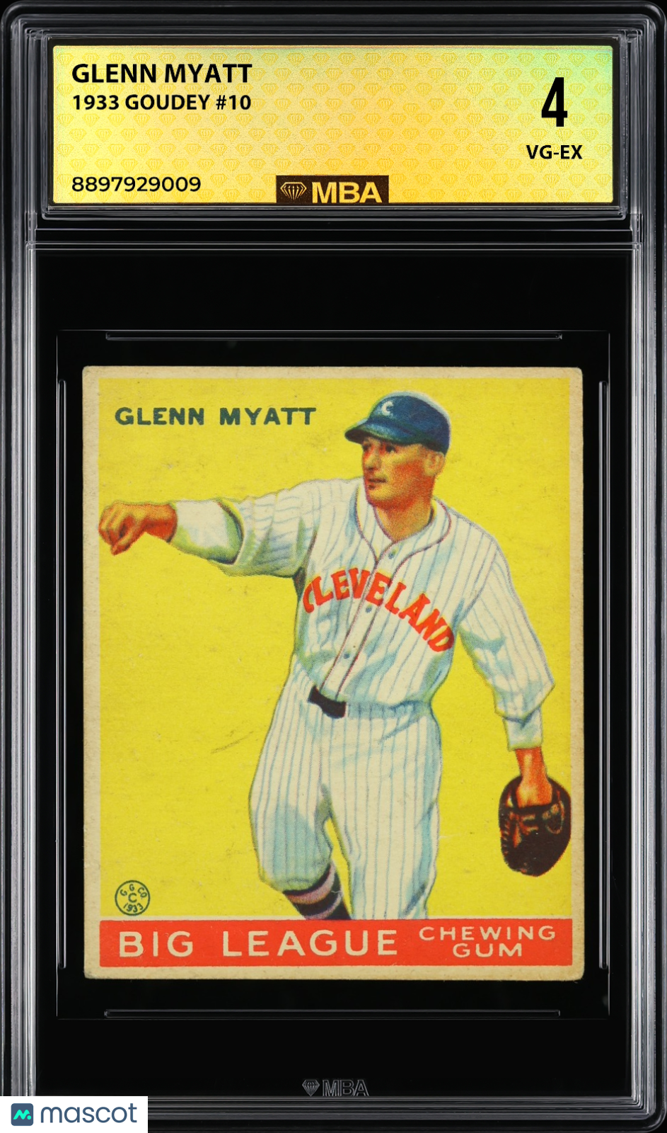 1933 Goudey Glenn Myatt #10 MBA 4