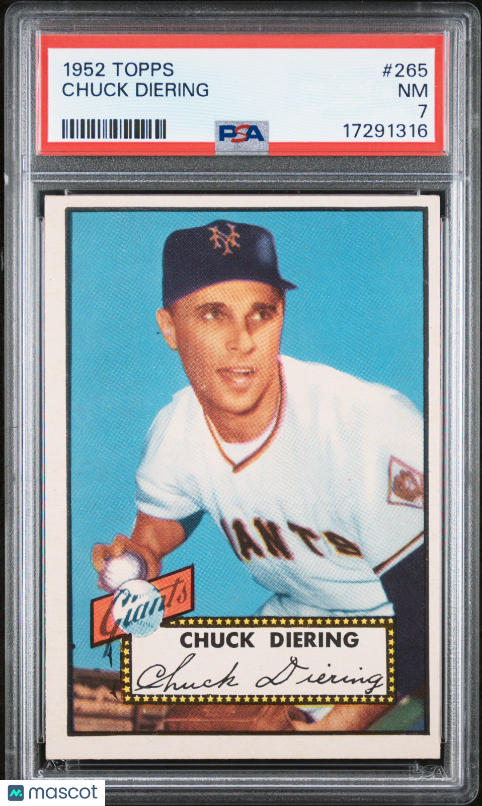 1952 Topps Chuck Diering #265 PSA 7