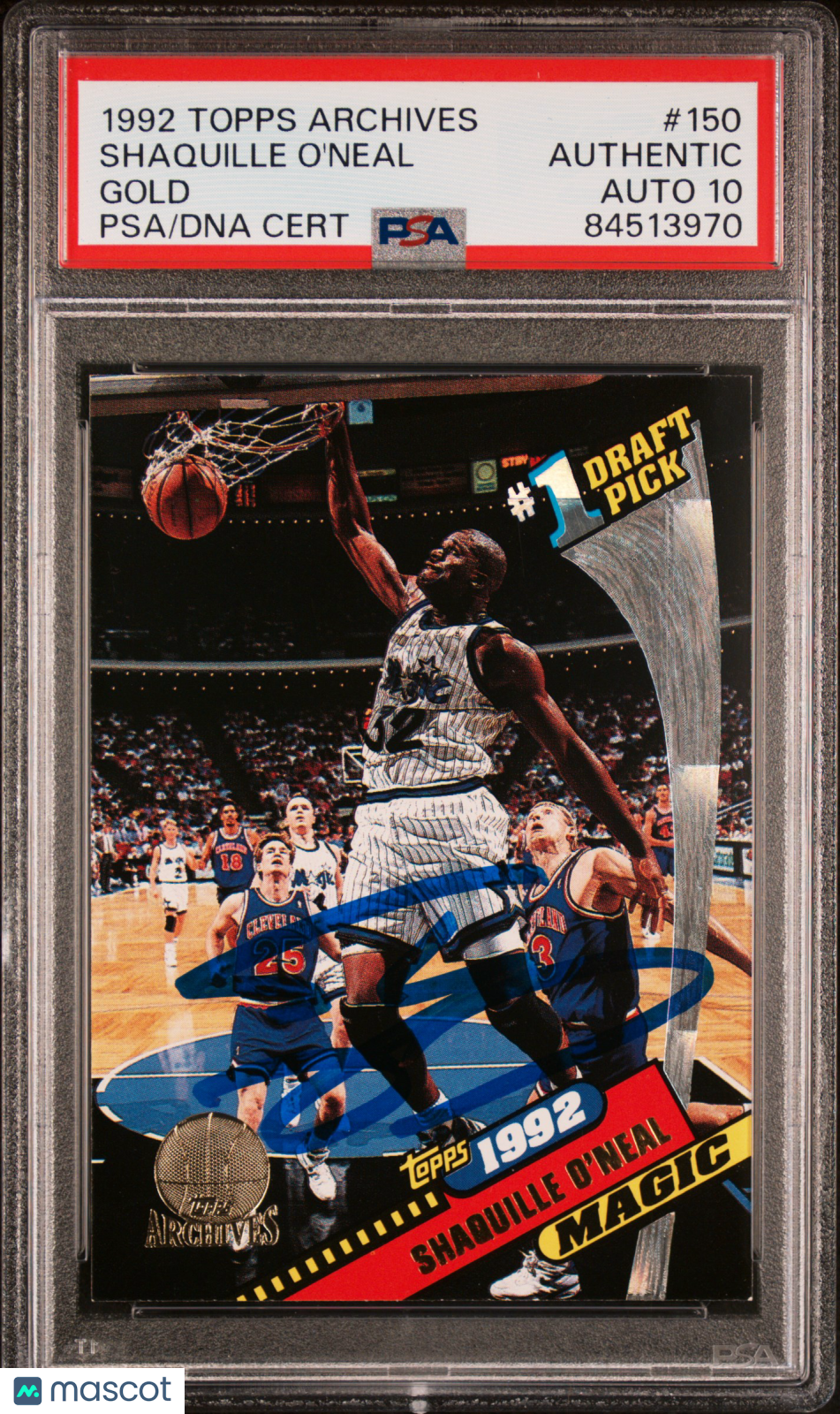 1992 Topps Archives Shaquille O'Neal #150 Gold PSA A Auto 10