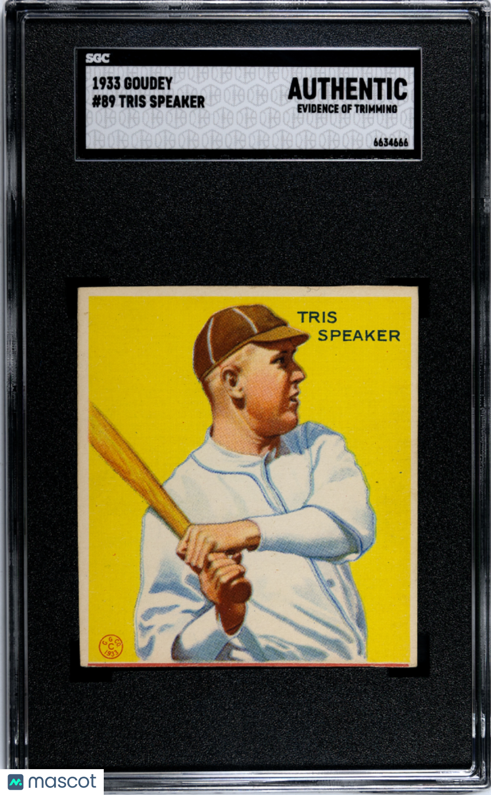 1933 Goudey Tris Speaker #89 SGC A
