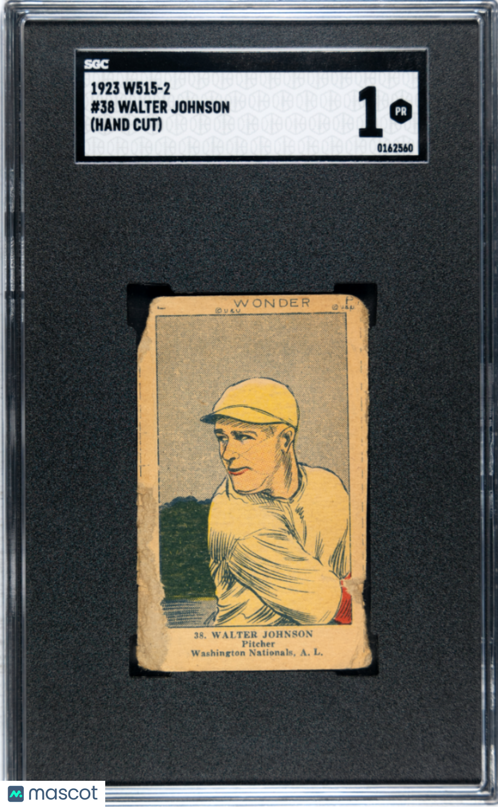 1923 W515-2 Walter Johnson #38 SGC 1