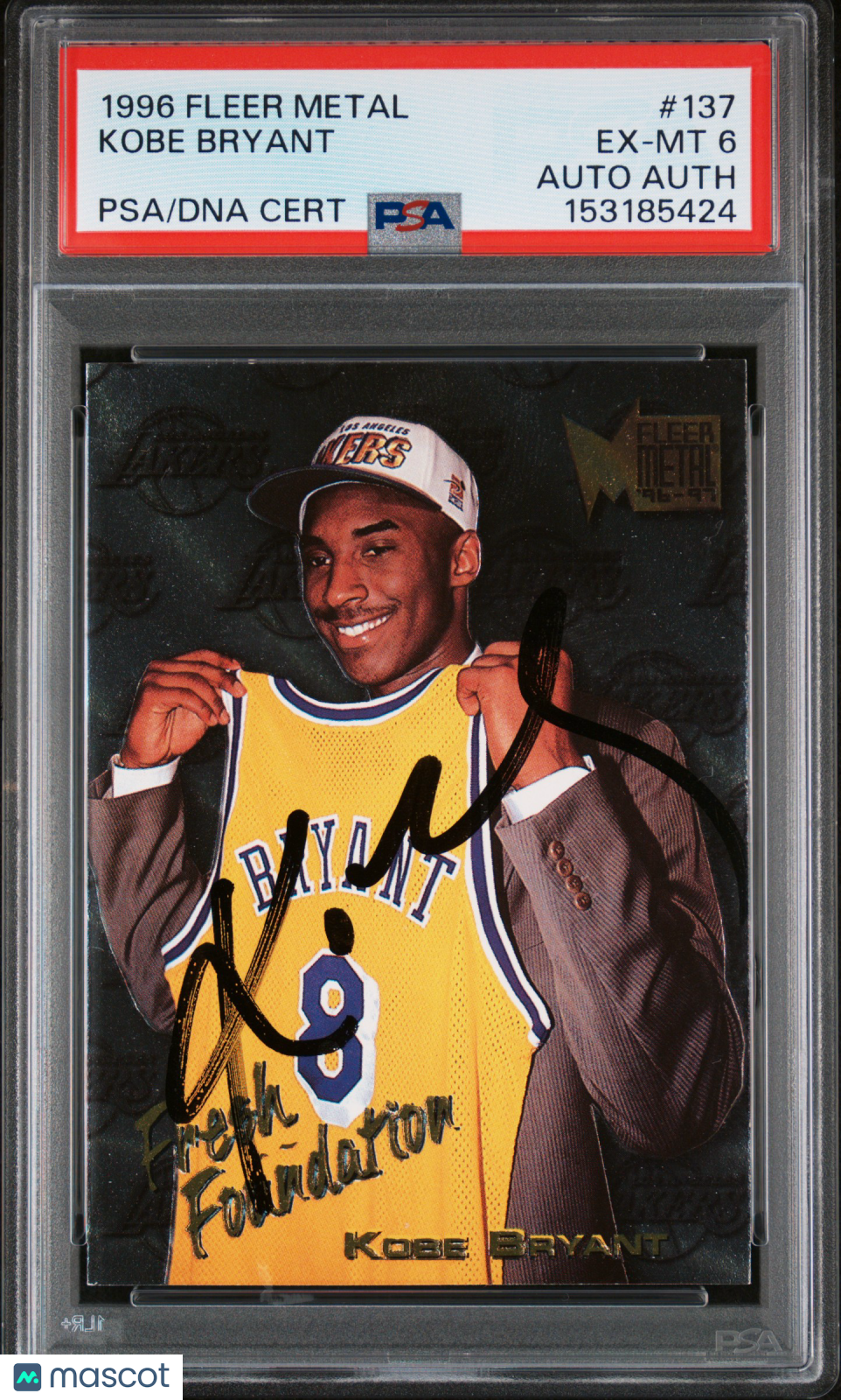 1996 Metal Kobe Bryant #137 PSA 6 Auto A