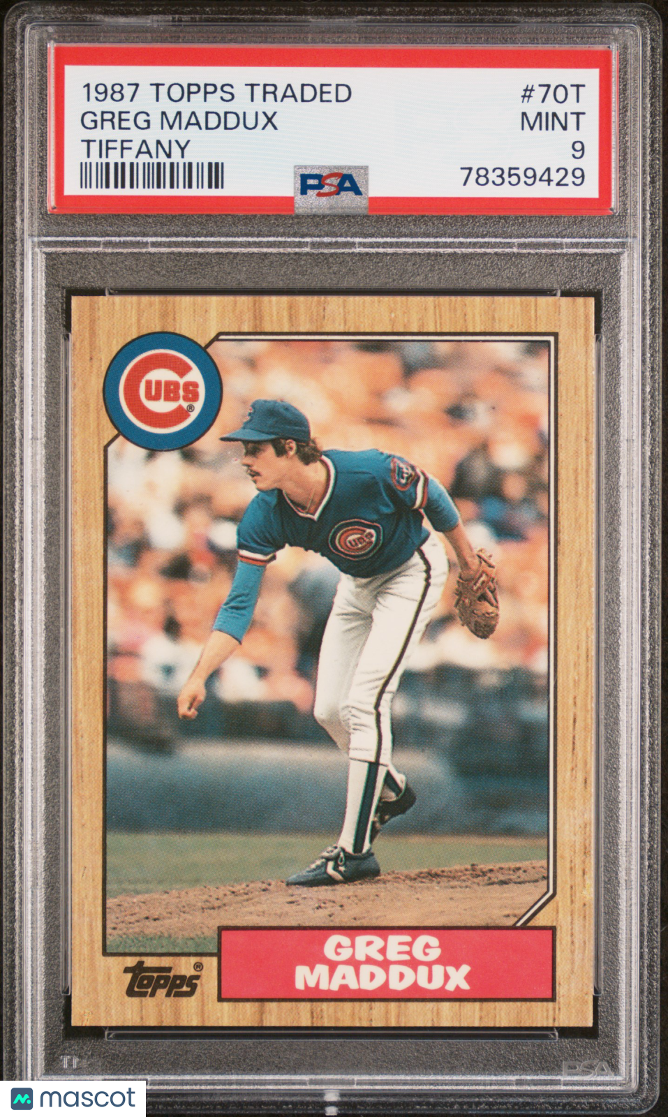 1987 Topps Traded Tiffany Greg Maddux #70T PSA 9