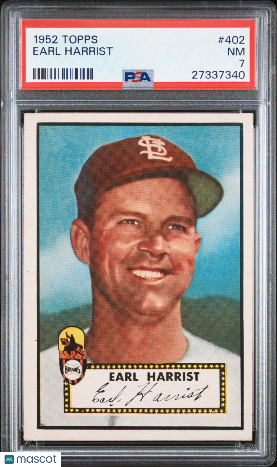 1952 Topps Earl Harrist #402 PSA 7