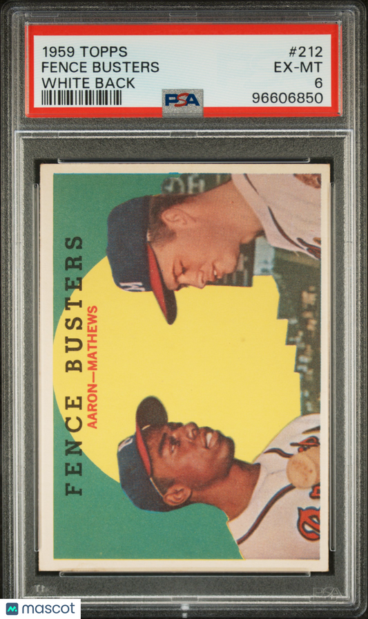 1959 Topps Fence Busters #212 White Back PSA 6