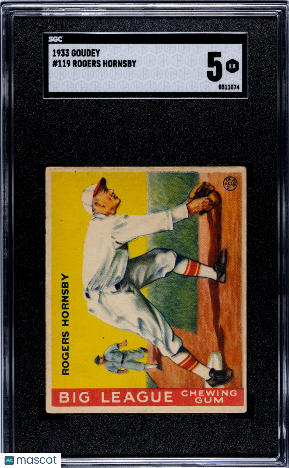 1933 Goudey Rogers Hornsby #119 SGC 5